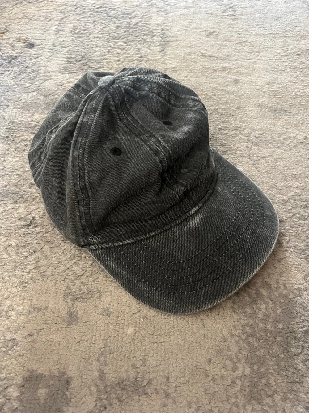 Women’s Washed Black Denim Cotton Baseball Cap